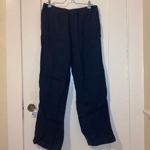 Charter Club Navy Blue Linen Pants